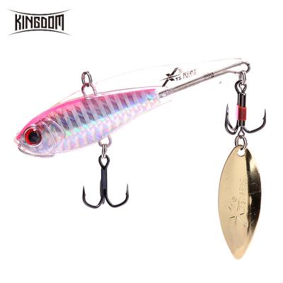 China Metal Kingdom Fishing Lead Sour Lure 5 Size Sinking Soft VIB Wobblers Body Design With Spinning Spoon for sale