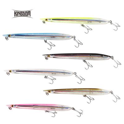 China Hard ABS Kingdom Fishing Lure Pencil Bait Sandeel Floating Sinker Shape With High Carbon Hooks for sale