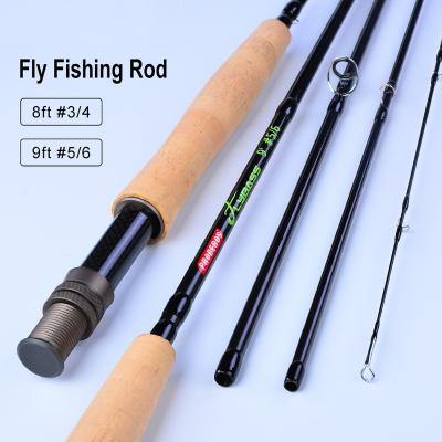 China Wholesale Carbon In Stock 8'/9' 4 Section High Carbon Spinning Fishing Rod Cork Handle Fly Fishing Rod for sale