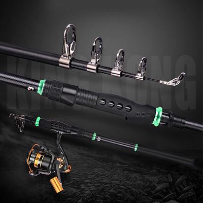 China High Carbon Fiber Spinning Rod and Reel Telescopic Fishing Combo Set Fishing Kit Sea Fishing for sale