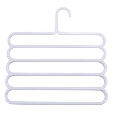 China Good 5 Layer Multi-Function Household PP Hanging Trouser Lift Tie Multi-Layer Hanger Rack for sale