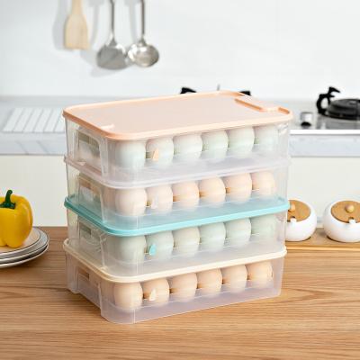 China Home Plastic Freshness Preservation Storage Containers Eggs Carton Stackable With Lid Food Storage Jar Kitchen Storage Box for sale