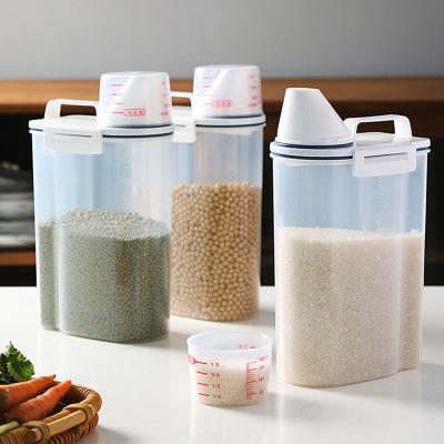 China Freshness Preservation Kitchen Storage Jar Moisture And Insect Resistant Food Storage Jar With Measuring Cup Freshness Box for sale