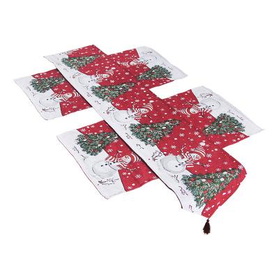 China Natural Embroidered Jacquard Style Merry Christmas Table Runner for sale