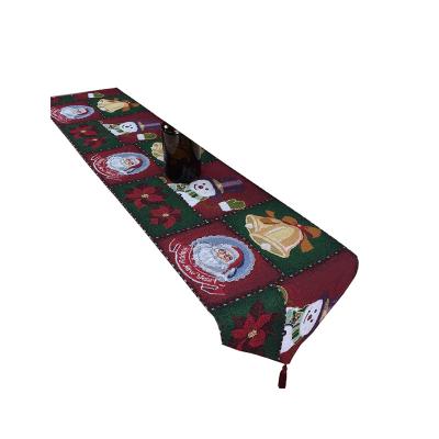 China Colorful Jacquard Christmas Cotton Polyester Jacquard Tapestry Table Runner for sale