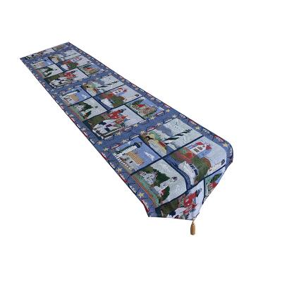 China Various Jacquard Styles Ocean Series Navy Blue Table Runners For Sale for sale