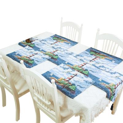 China New Design Jacquard Jacquard Tapestry Ocean Series Decorative Table Runner for sale