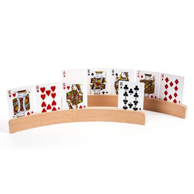 China Latest Design Superior Quality Durable Wood Curved Playing Card Holders for sale