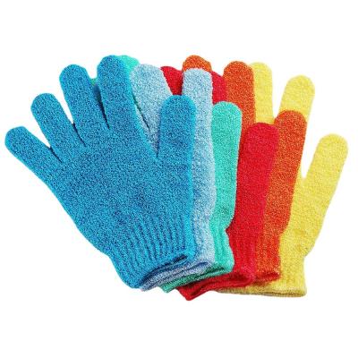 China EXFOLIATE Korean Exfoliating Exfoliating Gloves Nylon Exfoliating Bath Washcloth Gloves for sale