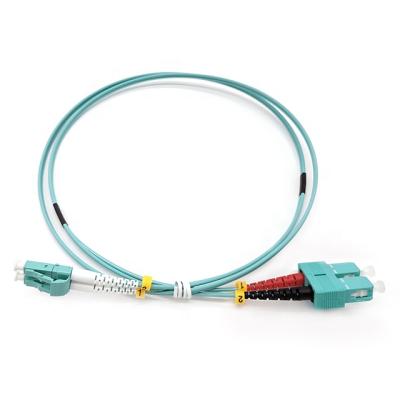 China High Quality FTTH Single Mode / Multimode Duplex SC-LC OM3 2.0mm Fiber Optic Patch Cord for sale