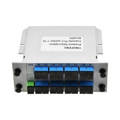 China 1*16 LGX PLC Splitter SC UPC/APC Mini Fiber Optic Cassette Splitter Plug-in Type Splitter FTTH Splitter for sale