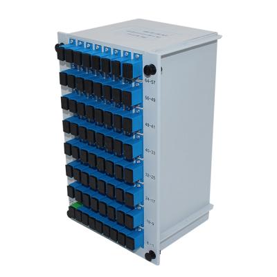 China Mini Plug-in Type Fiber Optic PLC SC 1x64 PLC Splitter Cassette Splitter for sale