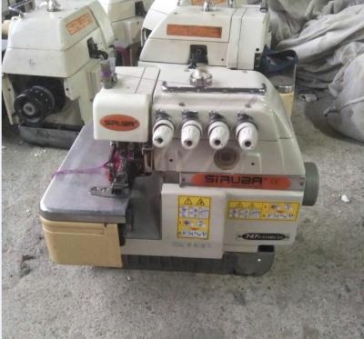 China Garment shops used SIRUBA 747 4 thread overlock sewing machine in 80% new condition for sale