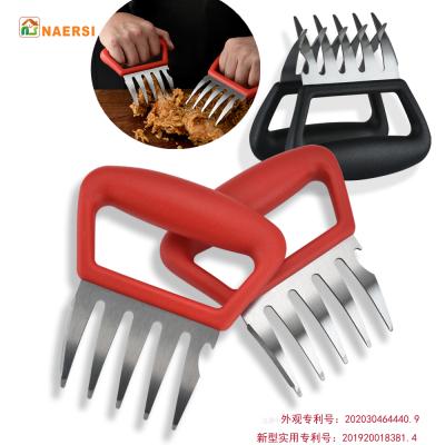 China Easily Cleaned Universal BBQ Metal Meat Claws With Handle BBQ Shredders And Wooden Bottle Openers for sale