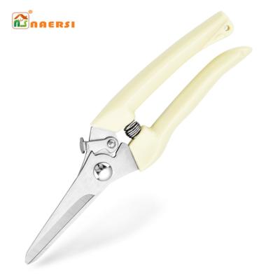 China Anti-slip Handle Micro Tip Fruit Vegetable Tree Shears Grape Flower Scissors Print System Bonsai Pruning Horticultural Scissors for sale