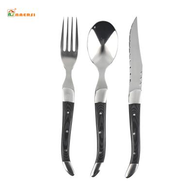 China Viable Laguiole Serrated Steak Knife with Wooden Handle Bee Knife Steak Knife Set for sale