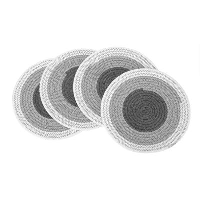 China 12 Inch Round Sustainable Non Slip Heat Resistant Washable Cotton Woven Place Mat Table Mat Place Mat for sale