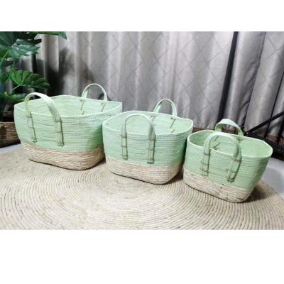 China Viable Wickerstoragebasketorganizer from Factorycolormatchingstoragebasketcornmaterialwithhandle for sale