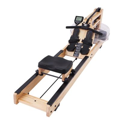 China Water Resistance Universal Hot Selling Wooden Rowing Machine With Monitor Water Tank Commercial Fitness Equipment for sale