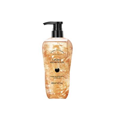 China Beauty Cosmetic Wholesale Cherry Blossom Petal Shower Gel Replenishing and Silky Milk Texture for sale