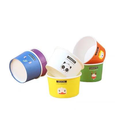 China Recyclable Disposable Custom Ice Cream Container 3oz 5oz 8oz Logo Paper Ice Cream Cup With Lid for sale