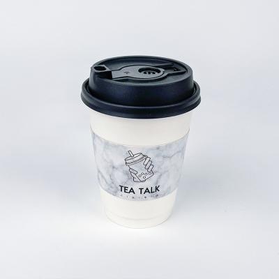 China Wholesale Recyclable Biodegradable Takeout Cup Double Wall 8oz 12oz 16oz 20oz Double Wall Paper Cup With Lids for sale