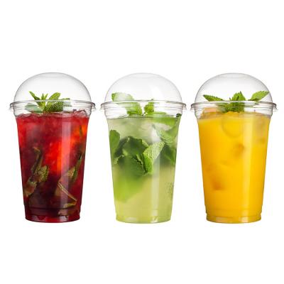 China vasos plastics disposable printed plastic boba tea cup ice coffee plastic cup for smoothie with lids for sale