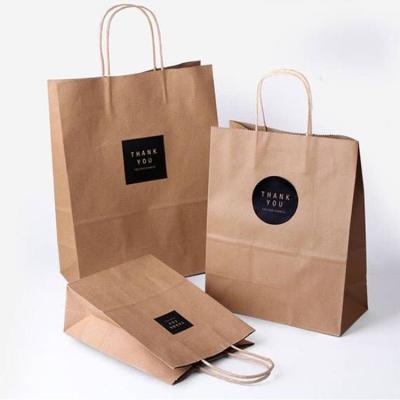 China Recyclable Wholesale Custom Logo Gift Shopping Bag With Handle Recyclable Kraft Paper Bag for sale