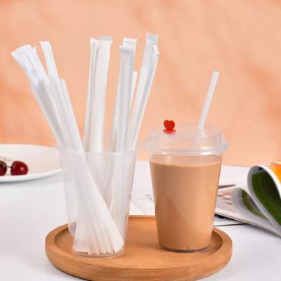 China PLA Customized Logo Disposable Pla Coated Drinking Straw Juice Straw Bar Accessories Paper Drinking Straw for sale