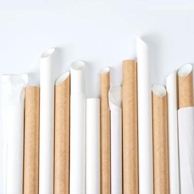 China Drinking Brown White Black Drinking Paper Straws High Quality Beverage Party Disposable Wrap Individually Wrapping Paper for sale