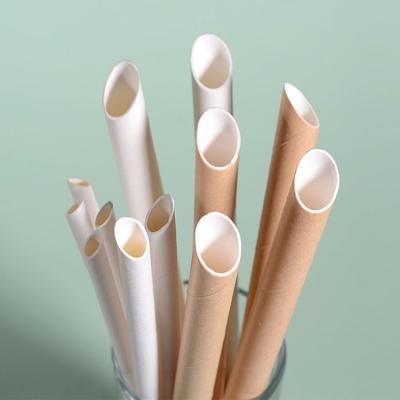 China Brown Paper Straw Individual Compostable Drinkable Paper Packaging Straws Bubble Tea Mixed Beverage Design Paper Packaging Straws for sale