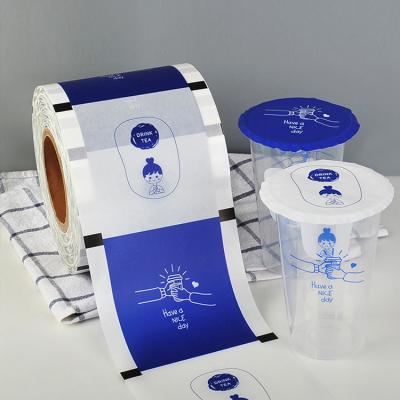 China Custom Hot Sale Logo Printing Water Proof Bubble Tea Paper Cup Sealing Film Moisture Proof for sale