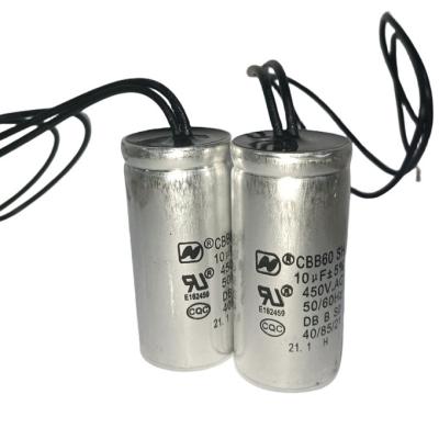 China 10uf Water Pump Motor Capacitor CBB60 3000 Hours Life Generator Run Capacitor for sale