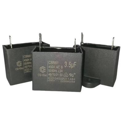 China CBB61 Air Conditioner Fan Capacitor 3.5uF 450V 40 / 85 / 21 B-class SH Front lug for sale