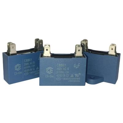 China AC Motor Start Capacitor CBB61 250V 4.0UF Self Healing 10000 Hours Protected 10000AFC for sale