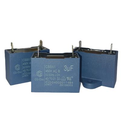 China CBB61 450V 3.0UF Motor Run Fan Capacitor B-Class ± 5 % Tolerance Celling Fan for sale