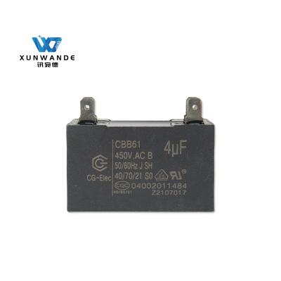 China CBB61 Air Conditioner Fan capacitor 450V 4.0UF Ac Capacitor B-Class 40 / 85 / 21 for sale