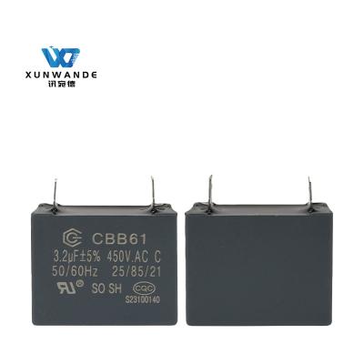 China CBB61 450V 3.2UF AC Capacitor Air Conditioner Fan Capacitor 10000 Hours 25 / 85 / 21 for sale