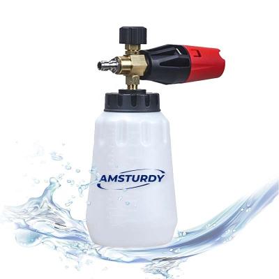 China AMSTURDY FC03T Premium Adjustable Wide Neck Wash Station Adjustable Electric Gun Cannon HI Pressure Snow Foam Wash Station for sale