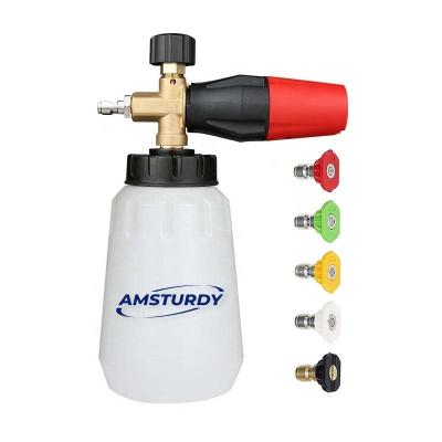 China AMSTURDY FCK04Y Car Wash 1/4 Quick Inch To Connect Hi Pressure Electric Snow Car Wash Foam Cannon Detailing Kit for sale