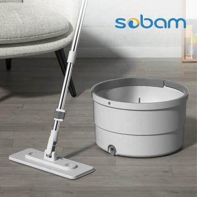 China Sustainable Sobam Cleaning Wash 360 degree rotation self wringing water separation bucket mop for floor cleaning for sale