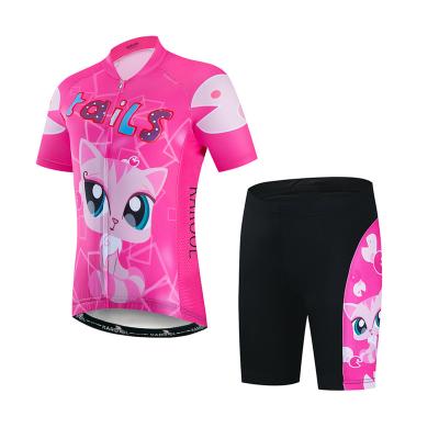 China Antibacterial Cartoon Pink Color Girls Cycling Tank Top For Kids for sale