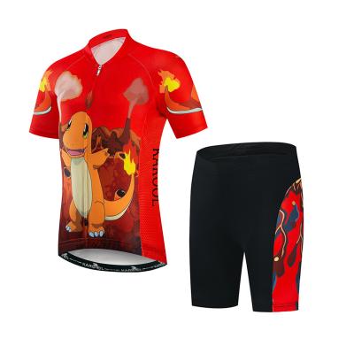 China Karool Antibacterial Kids Bike Tank Top And Shorts Sets Breathable Polyester Short Sleeves Custom Cycling Wear for sale