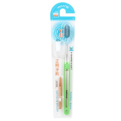 China Home Adult and kids high-quality  orthodontic toothbrush (V-shaped) household for sale