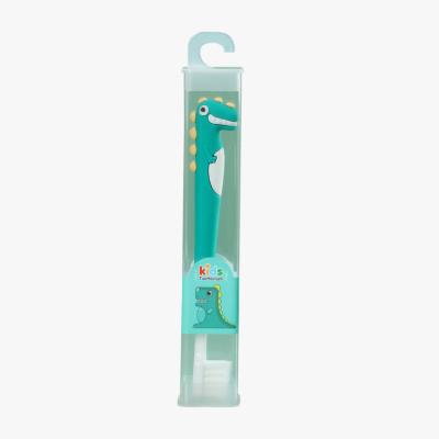 China Travel Travel portable eco friendly cartoon little dinosaur logo manual kid toothbrush for children for sale