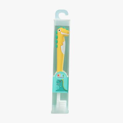 China Travel Cartoon little dinosaur eco friendly travel portable logo manual kid toothbrush for children for sale