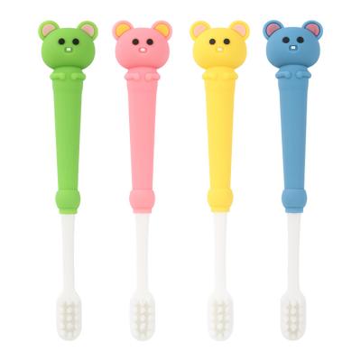 China Home Cartoon quality manual silicone custom eco kids soft bristles toothbrush custom logo oem for sale