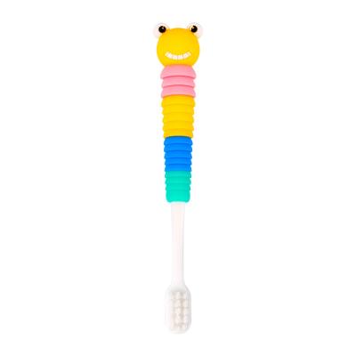 China Home Eco kids soft bristles little Frog Quality manual silicone custom toothbrush custom logo oem for sale