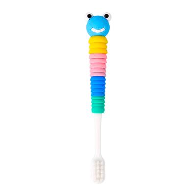 China Home Manual little Frog Quality silicone custom eco kids soft bristles toothbrush custom logo oem for sale