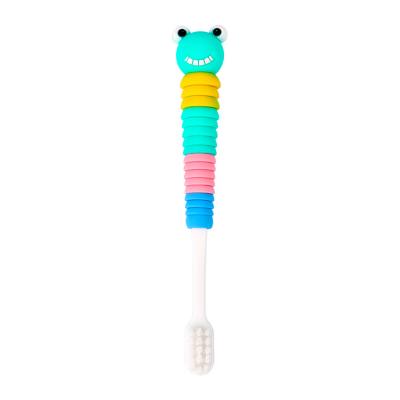 China Home Silicone custom eco little Frog Quality manual kids soft bristles toothbrush custom logo oem for sale